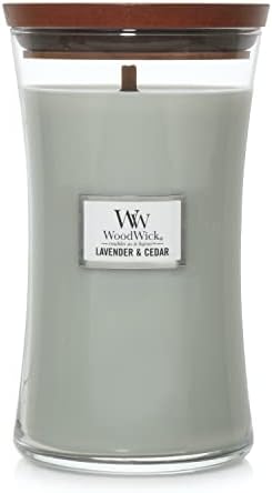 WoodWick Large Hourglass Candle, Lavender & Cedar, 21.5 oz