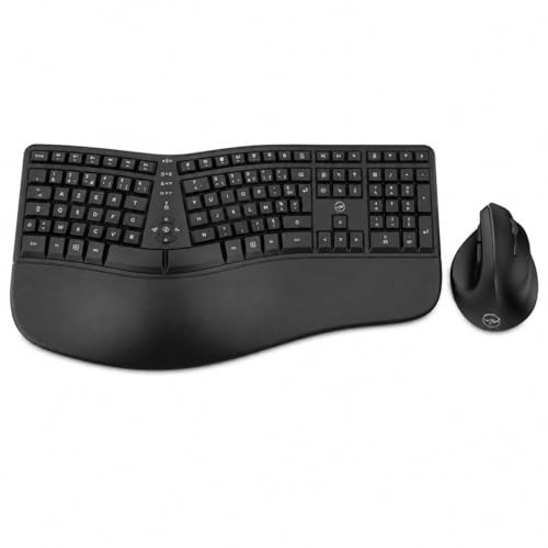 Combo teclado + ratón inalámbrico MOBILKTY Ergo C30W con reposamuñecas ajustable Windows