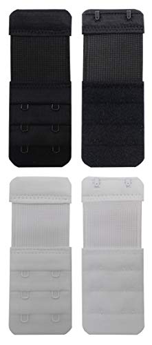 Tamlien Women Bra Extender 2 Hook,Stretchy Soft Comfortable Bra Strap Extensions - 6 Pcs Pack (White/Black) #TOP5
