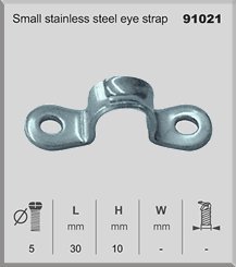 Nautos 91021 - Small Stainless Steel Eye Strap - Set of 10 Pieces