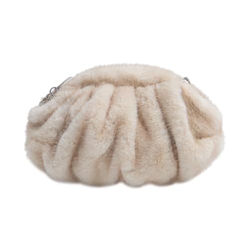 Sac à bandoulière tendance en fausse fourrure avec chaîne pour femme active