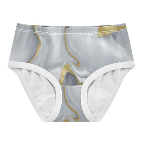 Stylish Girls Underwear Toddler 2t Cotton Panties Little Girl Grey Gold Marble Texture Briefs Girls Undies