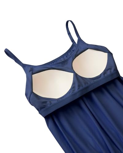 Image of 32 Degrees Women's Cool Flowy Bra Dress | with Built-in Cups | Relaxed Fit | Adjustable Spaghetti Strap