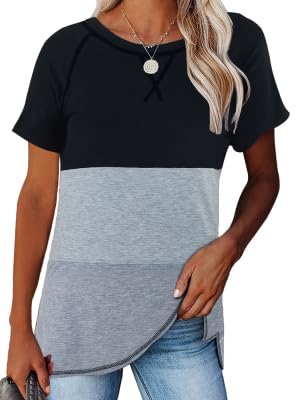 T-shirt noir et gris pour femme grande taille XXL Cicy Bell