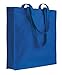 Generico Shopper Borsa Cotone Alto Spessore 220 g/m2 con soffietto misure 38X42X8 cm Manici Lunghi Colorata (Royal Blu)