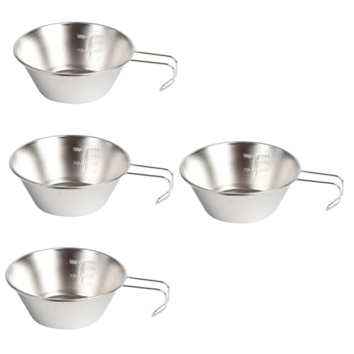 NULYLU 4pcs Water Cup Portable Makgeolli Bowl for Camping Picnics Lightweight Outdoor Cookware Multi-Purpose Wine Cup Easy to Carry Design