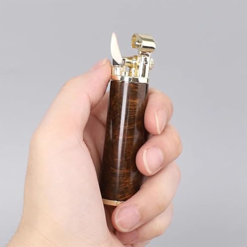 Encendedor Vintage de Gas Butano con Cuerpo de Madera y Movimiento de Latón miniatura 3