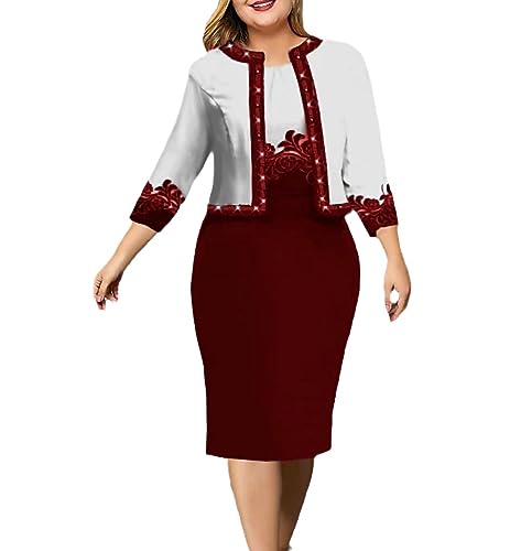 Women Large Size Two-Piece Dress