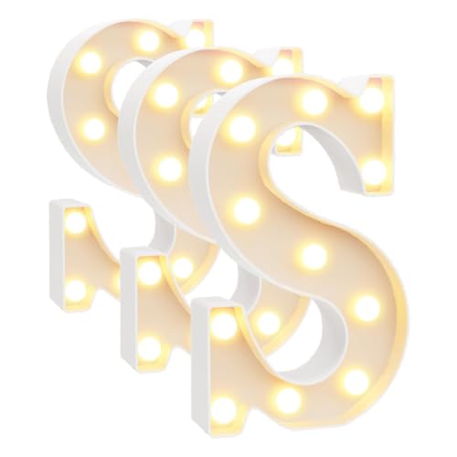 Image of Pooqla LED Marquee Letter Lights Sign, Light Up Alphabet Letter for Home Party Wedding Decoration S (Pack of 3)