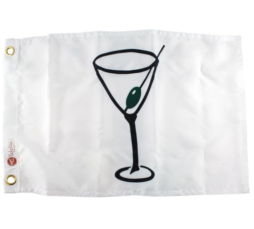 Taylor Made Novelty Cocktail Boat Flag, 12" x 18" 200-Denier Water-Repellent Nylon, Screen-Printed Fabric, Decorative for Marine, Boating, Marina, Dock Decor, Sewn-in Brass Grommets - 9118 - image 1