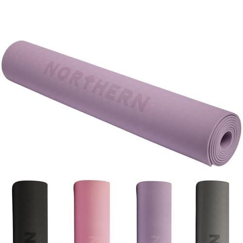 NORTHERN Yoga Mat 4mm Compact Lightweight Large Surface Non Slip Gym Exercise Fitness Mat Perfect for Pilates Gymnastics Workout Home Training Equipment