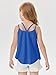 Girls Eyelet Flowy Tank Tops Cute Summer Spaghetti Strap Tops Kids Fashion Embroidery Sleeveless Shirts Blue