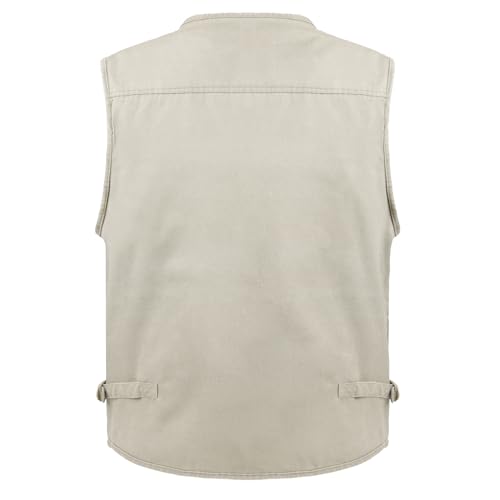 Image of Men's Stone Washed Denim Multi-pocketed Fishing Work Outerwear Vest