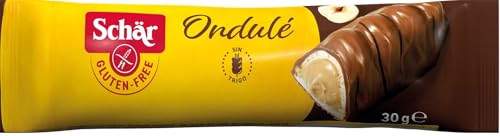 Dr Schär Ondulé Sin Gluten Pack 25x30g Barquillos Crujientes Rellenos de Crema de Avellana con Cobertura de Chocolate Snack Dulce Apto Celíacos