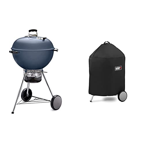 Image of Weber Master-Touch 22 inch Charcoal Grill, Slate Blue, with Cover