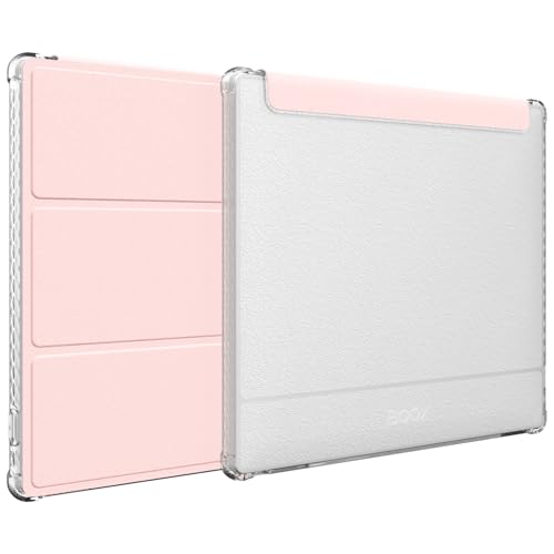 TUDIA SKN FLIP Designed for Onyx Boox Go 7 / Go Color 7 Case (Gen 1 & 2 2024/2025) [Enhanced Auto Wake/Sleep Function] Slim Shockproof Trifold 7 Cover with Transparent TPU Back (Pink)
