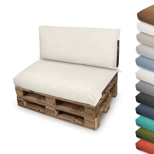HAPPERS Cojines para Palets Set Crudo – Naylim Mate – Relleno Foam-EPS-Plus – Antimanchas, Transpirables, Desenfundables y Lavables – Sistema AquOut de Secado Rápido