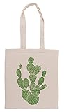 Wiederverwendbar Luxogo Linolschnitt Cacti # 1 Einkaufstasche Groceries Beige Shopping Bag