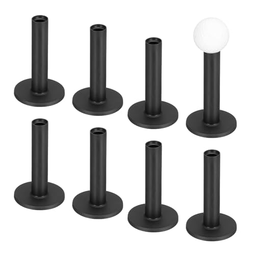 Tees de golf en caoutchouc 8cm support de balle flexible pour tapis de frappe noir x8