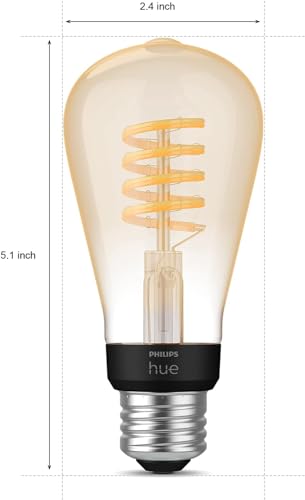 Image of Philips Hue Smart 40W ST19 Filament LED Bulb - White Ambiance Warm-to-Cool White Light - 4 Pack - 550LM - E26 - Indoor - Control with Hue App - Works with Alexa, Google Assistant and Apple Homekit