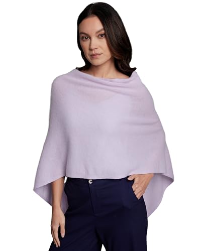 Cashmere -100% Cashmere Draped Dress Topper Poncho (Whisper/Purple)4