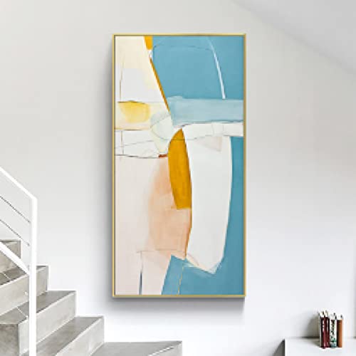 Décoration murale salon avec triptyque géométrique abstrait 30x60cm