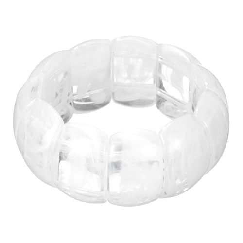 Bracelet manchette irrégulière en résine blanche pour un style géométrique chic