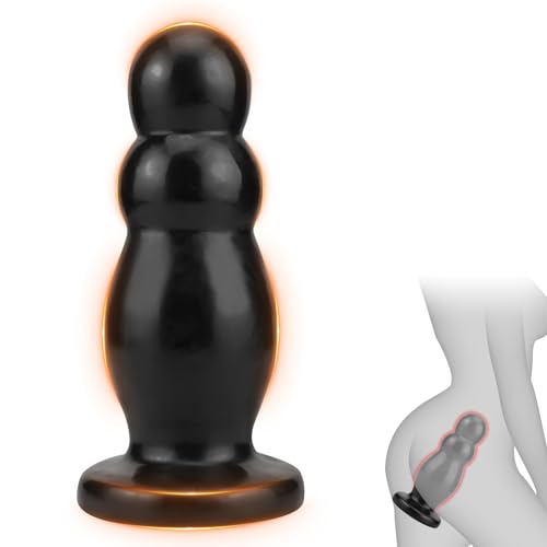AMZII 6.0 Buttplug Analplug für Frauen Männer xxl,mit 3 Analkugeln,Riesen Dildo Dick Groß Dildos Anal Plug Butt Plug Anal Dildo mit Stoßfunktion,Anal Beads Analdehner Analdilos Herren (Schwarz)