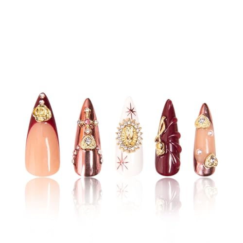 LOVFUL Press on Nails Royal Crimson | Handmade with Full