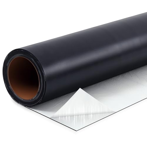 Pushglossy 1 Roll EPDM Rubber Roofing Membrane 50 Mil, 39" x 5 Ft, Black