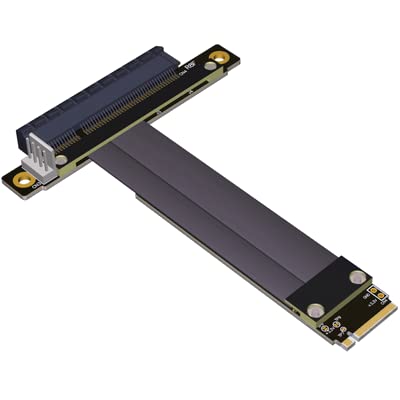 QJJ M.2 NVMe to PCI Express x8 Extension Cable 90 180 Degree (10cm, R48SF)