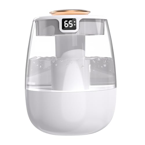 Image of HANNEA Humidifier for Room Moisture 1.3L Essential Oil Diffuser for Home & Babies Office,Adjustable Fog Size,20dB Quiet Operation Night Mode Humidity Display Reliable Air Moisturizing