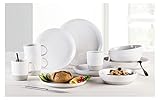 Melamin Campinggeschirr Stone weiß 16 TLG 4 Personen Picknickgeschirr Melamingeschirr Teller Tasse