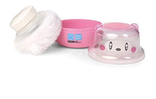 THE LITTLE LOOKERS Panda Face Design Pink Papa Baby Powder Puff