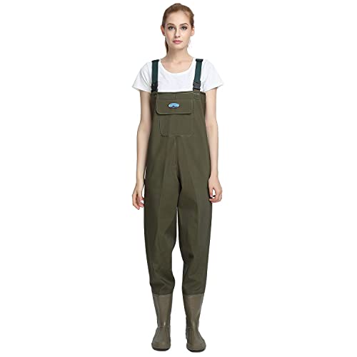 ENJOHOS Wathose Anglerhose Hose mit Stiefel Watstiefel Watt Anglerhose Fischerhose Teichhose (EU 41...