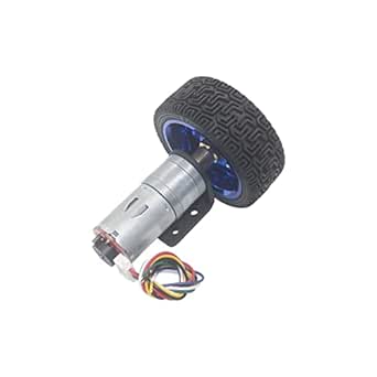Moteur à Engrenage DC 12V 600 RPM Avec Codeur – Kit Roue 65mm Et Support – Pour Robot, Voiture Intelligente