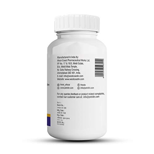 Petvit Skin & Coat Tablets for Dogs Promotes Healthy Skin & Shiny Coat - 60 Palatable Chewable Tablets | for All Age Group