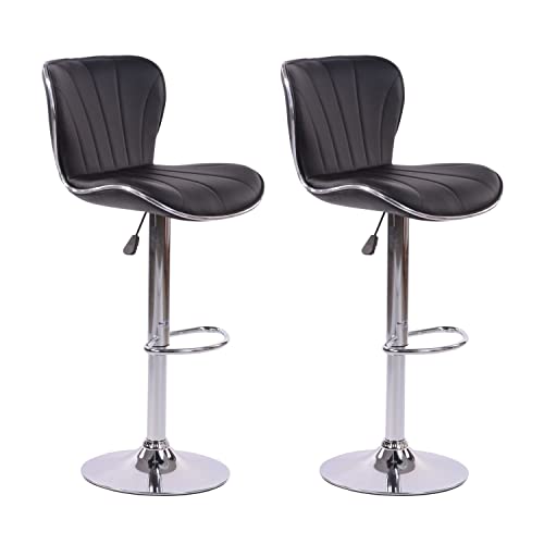 Recopilación de Sillas Bar para comprar hoy. 41 HOMEMAKE Furniture Taburete de Bar Juego de 2 Sillas de Bar Bancos para Barra de Vintage Altura Ajustable para Cocina Comedor Sala de Estar y Otros Lugares Negro
