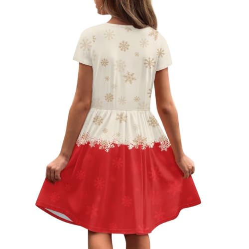 Image of Short Sleeve Dress for Girls with Pockets Cute Toddler Girl Clothes Summer 2-12