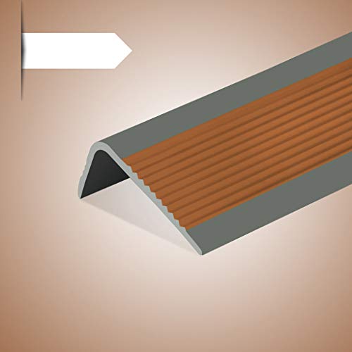 MELAG Perfil de Borde de Escalera Antideslizante Perfil para Cantos Escaleras Tiras Antideslizantes escalones de jardín de Infantes Borde Borde en Forma de L Perla pegada hogar PVC Piso Autoadhesivo Cover