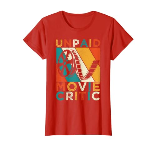 Unpaid Movie Critic Film Cinema Motion Picture Fan T-Shirt, Women, Red, XX-Large