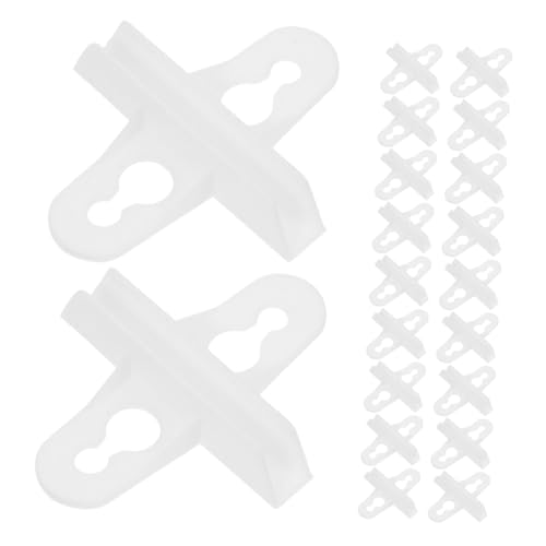 OUNONA 20個 水槽仕切りクリップ 水槽 仕切り ?子 水槽エアホース吸盤 吸盤付き水槽用仕切り板 水槽の付属品 水槽の仕切り 水族館のエアホース吸盤 水族館の吸盤ホルダー 腹筋 白い