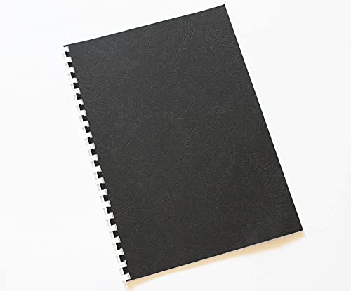 Houyee 100 Pack 12 Mil 90 Lb Leather Texture Paper Binding Covers, Binding Presentation Covers,8.5X11 Inches,Letter Size,Black,Un-Punched #TOP2