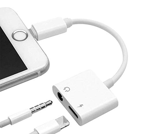 Mini Adaptador Divisor 2 en 1 - Auriculares de 3.5 mm - Cable de Cargador de Audio Jack para Apple iPhone - XR XS MAX x 8 7 Plus a convertidor de 3.5 mm Cover