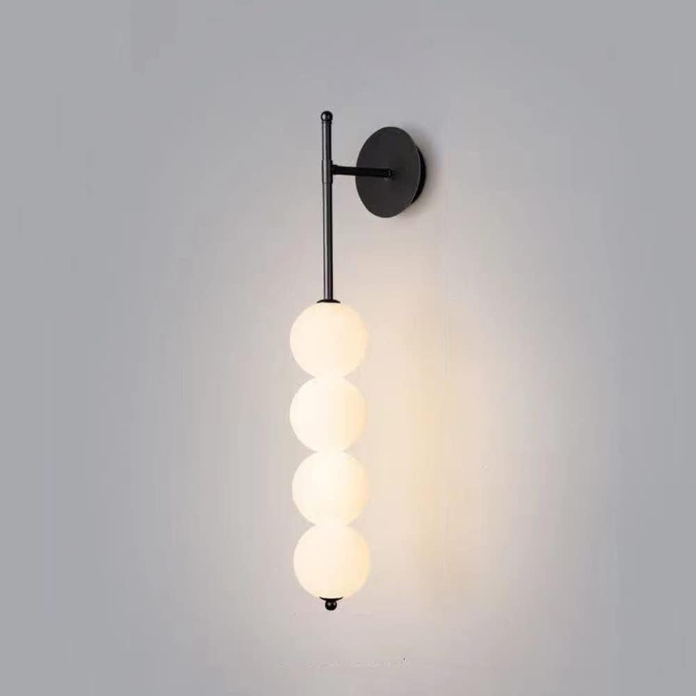 Cwcqgh Svart Wall Lamps Sconces Wall Light Globe Sconce Copper Wall Lamp, Geometric Wall Mount Lighting Fixture Living Room Decor Wall Lamps, 12W Bedroom Sconces Indoor Wall Wash Ligh,