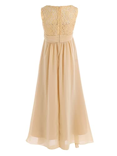 YiZYiF Big Girls Junior Long Chiffon Bridesmaid Dresses Maxi Lace Party Wedding Prom Evening Gowns2
