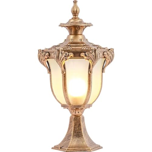 Image of Glowave Decorative Outdoor Bronze Square Post Light Pillar Light Column Light, Waterproof Lantern Post for Patio or Fench Deck, Doorway Porch Pillar Lamp - Warm White (P-6682 /S-BG)