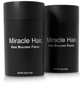 Miracle Hair PREMIUM All Natural Hair Building Fibers - Instantly Creates Thicker Looking Hair! (50g) 150 Day Supply: BLACK