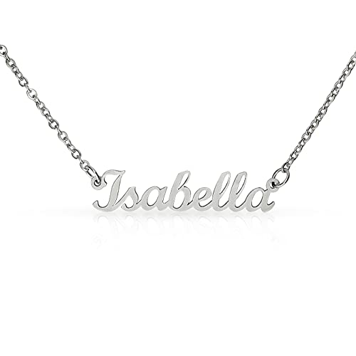 P.S. I Love Italy Custom Name Necklace - Personalized Italian Name Pendant Jewelry Gift for Women (A Polished Stainless Steel/Standard Box)