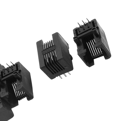 uxcell 5pcs RJ11 6-pin Telephone Modular PCB Jacks Socket miniatura 4